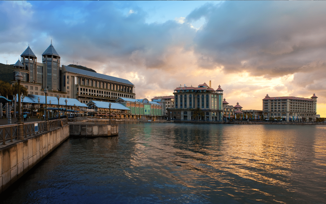Caudan Waterfront in Port Louis, busy and safe in the day, quieter after dark
