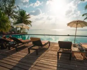 Luxury all inclusive hotel resort pool in Mauritius