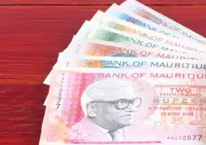 Mauritius rupee banknotes, the local Mauritius currency, issued by the Bank of Mauritius